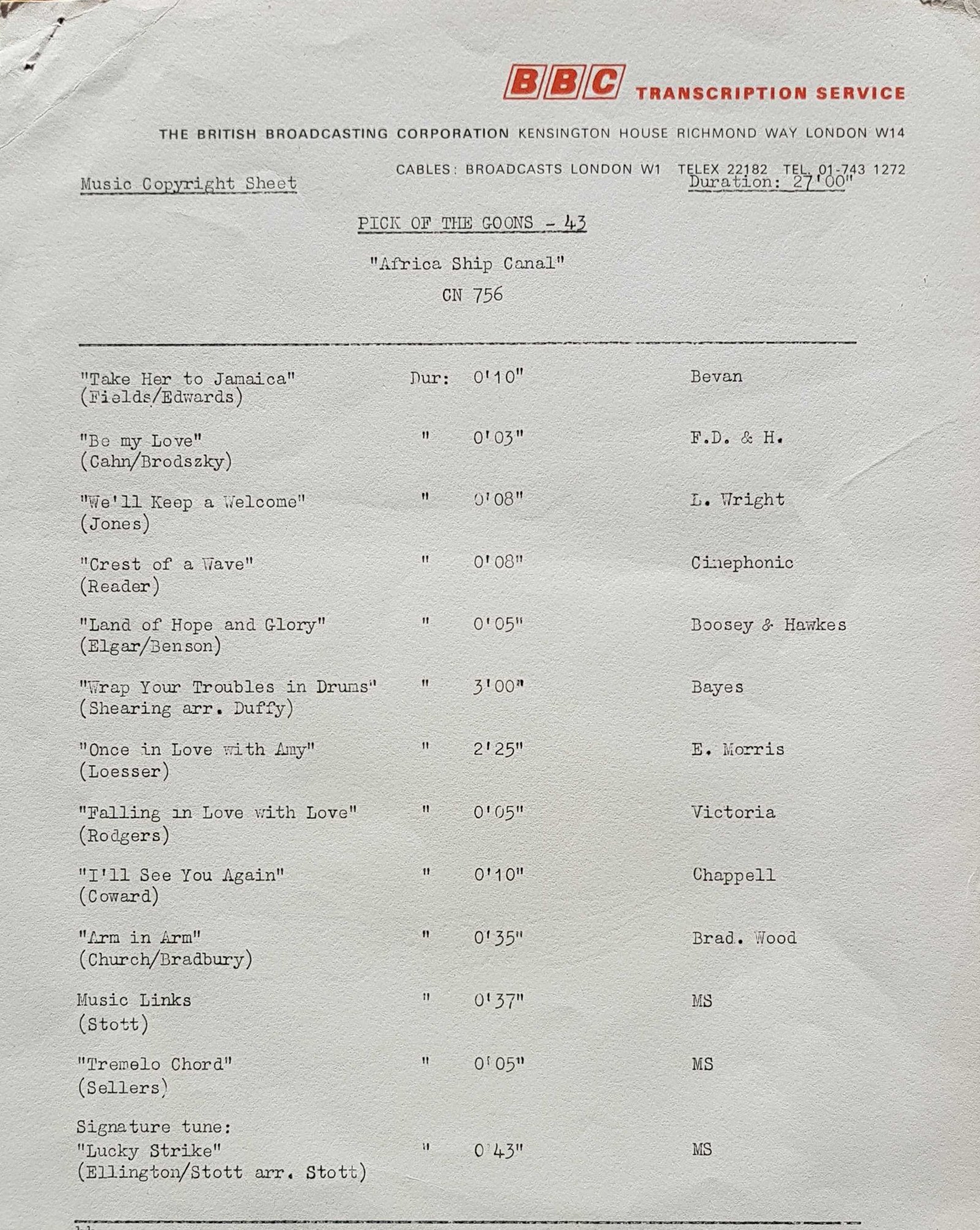 Inserts from CN 756 22